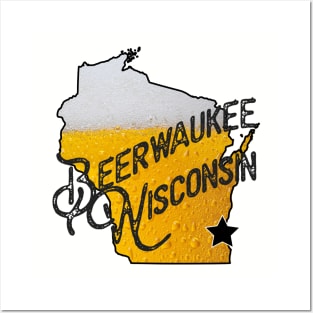 Beerwaukee , Wisconsin - Milwaukee Funny State and City Posters and Art